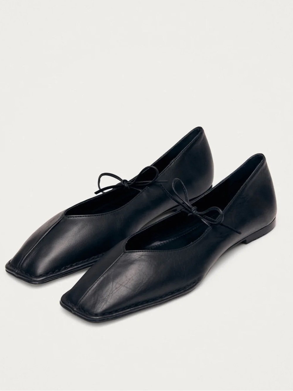 Aloha Sway Black Leather Ballet Flat